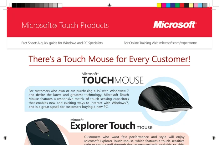 Microsoft Touch Products Fact Sheet cover