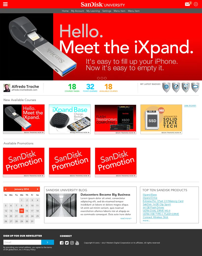 SanDisk course landing page