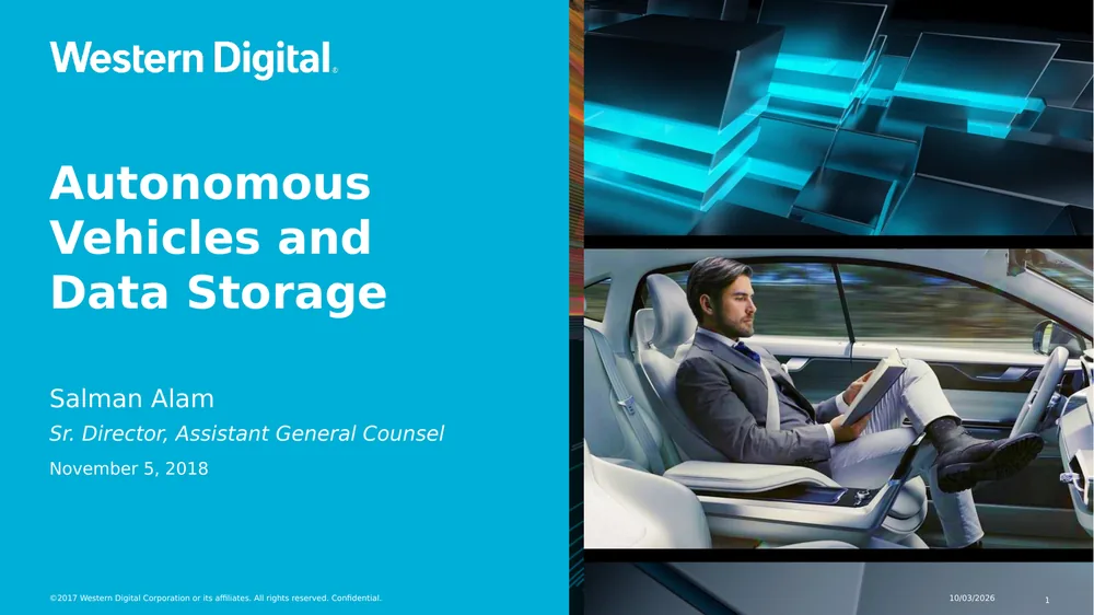 Autonomous Vehicles & Data Protection title slide