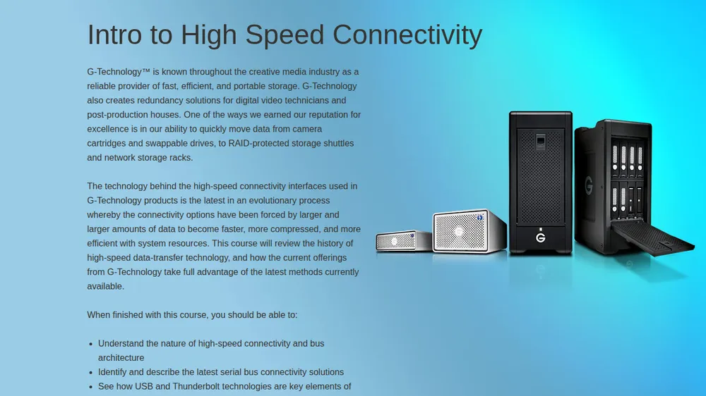 Intro to High-Speed Connectivity course title screen