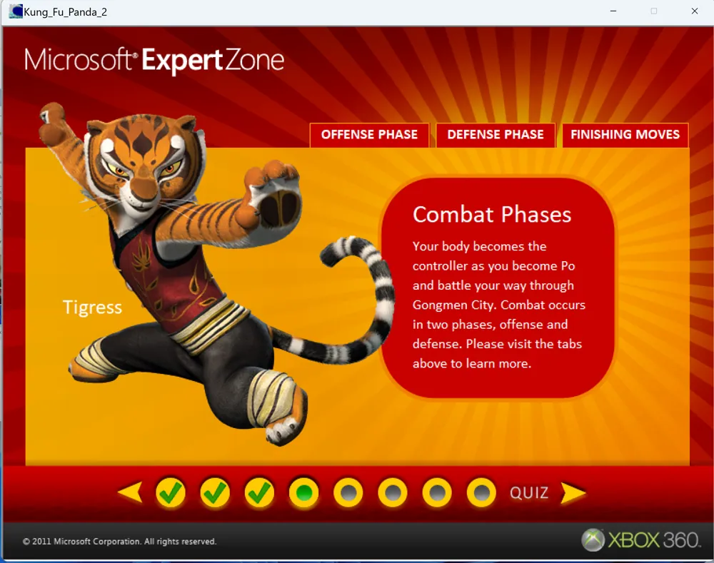 Kung Fu Panda 2 for Xbox 360 + Kinect course title screen