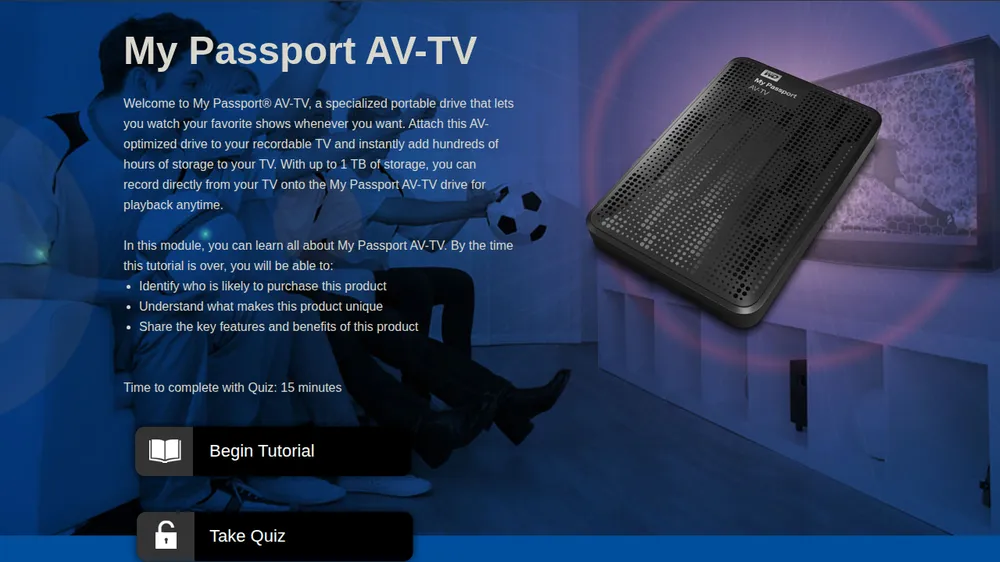 My Passport AV-TV course title screen