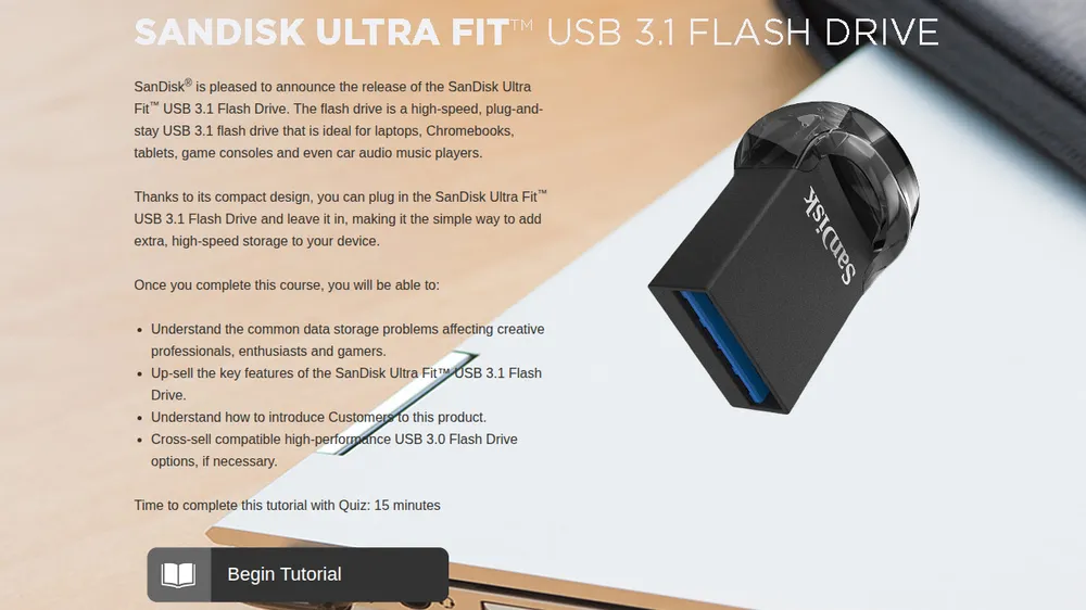 SanDisk Ultra Fit USB 3.1 Flash Drive course title screen