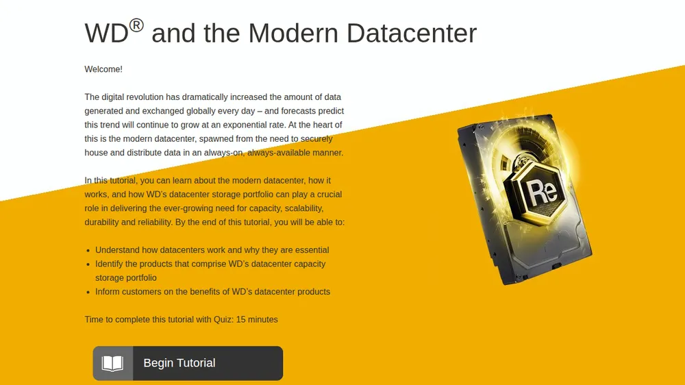 WD and the Modern Datacenter course title screen